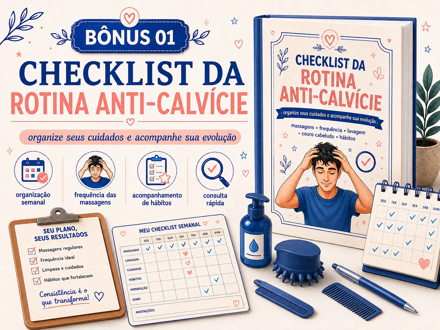 Capa Bônus 1 - Checklist da Rotina Anti-Calvície